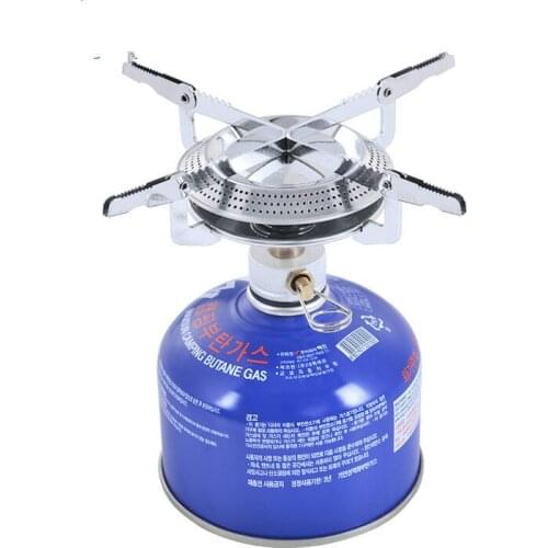 Outdoor camping barbecue portable disc furnace head propane gas stove burner canister isobutane camp tent heater