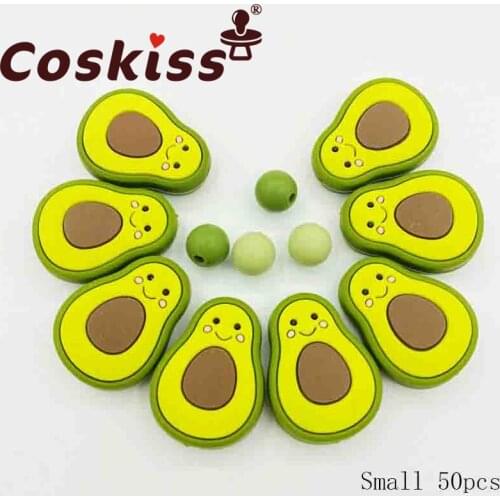 Coskiss Food Grade Silicone Teether Avocado DIY Accessories Stick Teether Toy Bpa Free Environmentally Friendly Wholesale