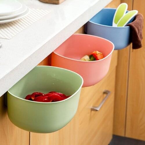 Plastic Kitchen Waste Bin Cabinet Door Hanging Trash Can Storage Box
