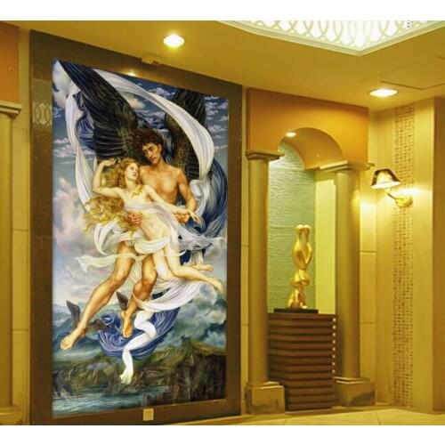 Custom 3D wallpaper, Polly Elias and Russian Swiss Pattaya mythology painting for entrance, living room backdrop vinyl wallpaper