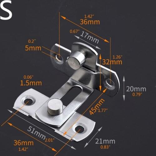 Stainless Steel Right Angle Locking Latch Sliding Barn Door Lock for Door Window