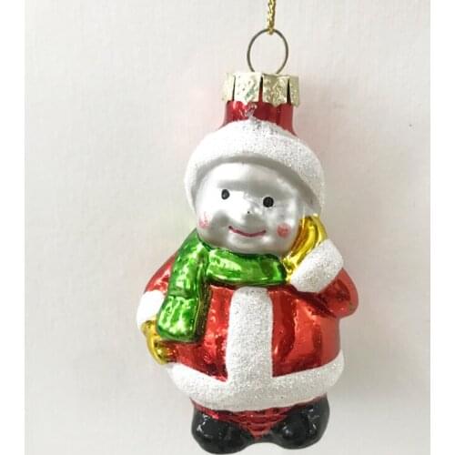 Christmas tree decoration glass creative hanging window gift export scarf Snowman 3 inches