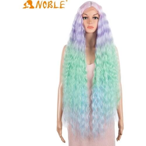 Noble Girl Synthetic Hair Wig 42 inch Super Long Curly Wave Machine-Made Wig Water Wave 613 blond For Women Heat Resistant wig