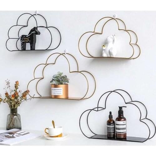 Nordic Metal Cloud Shape Receiving Frames Shelf Wall Hanging Storage Holders Living Room Office Decoration Organizer Shelfs