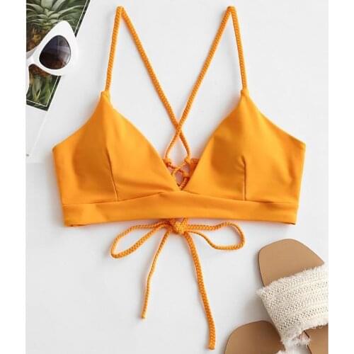 Sexy Bikini Solid color Bra Swimwear Women Bandage Push-up Bikini Tops Padded Bra Swimsuit Swimwear Beachwear biquini