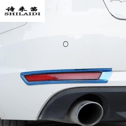 Car styling For Audi A4 B9 Trunk Rear fog lamps covers grille slats lights Stickers decoration stainless steel auto Accessories