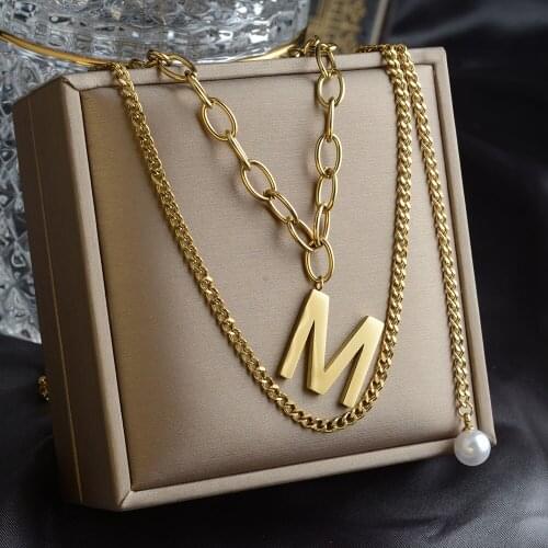 Titanium steel New fashion jewelry 2 layer H Letter Pendant choker chunky necklace nice gift for women girl