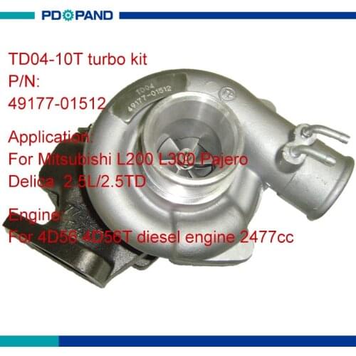Water cooling engine turbo kit part TD04 turbolader for Mitsubishi L200 L300 Pajero Shogun Delica 2.5L 4D56 diesel engine 2477cc