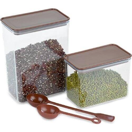 Moisture-proof and insect-proof Milk tea shop supplies plastic sealed cans square fruit powder box storage tank bean bucket