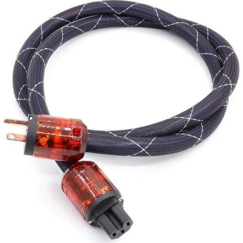 High Quality OFC Copper Audiophile Power Cord Cable AC Mains Power cable With P046 /P046 US Power Plug Cable HIFI