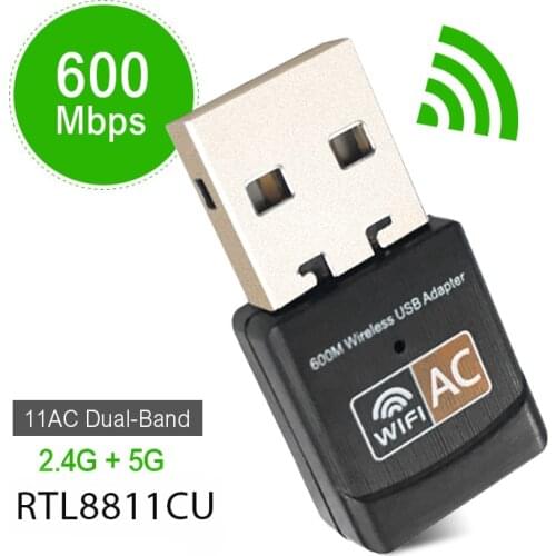 600 Mbps WIfi Adapter Dual Band 2.4GHz&5GHz USB2.0 Wi-fi Network Card Wifi 802.11n/g/a/ac RTL8811CU Win7/8/10 Free Driver