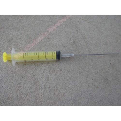 Yellow colour 10ml/10cc Luer Lock dispensing Syringes with 16G Blunt Tip Fill Needles 10cm long blunt syringe dispensing needles