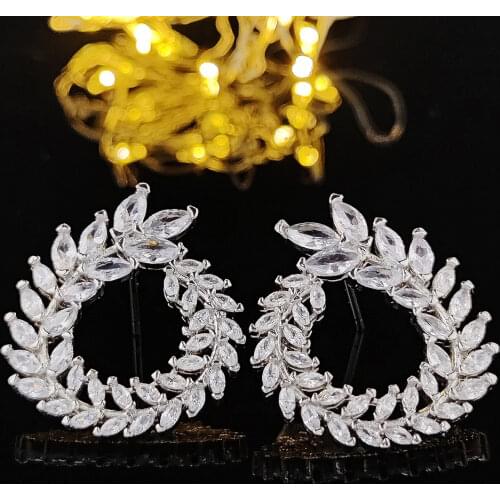 2021 new luxury Leaf Ear Stud 925 sterling silver earrings for women anniversary gift jewelry drop shipping christmas E5637