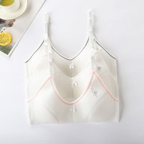 Combed Cotton Vest Students Adolescent Tops Training Kids Bra Student Teen Girl Underwear Children Bras for 8-18 Years Old