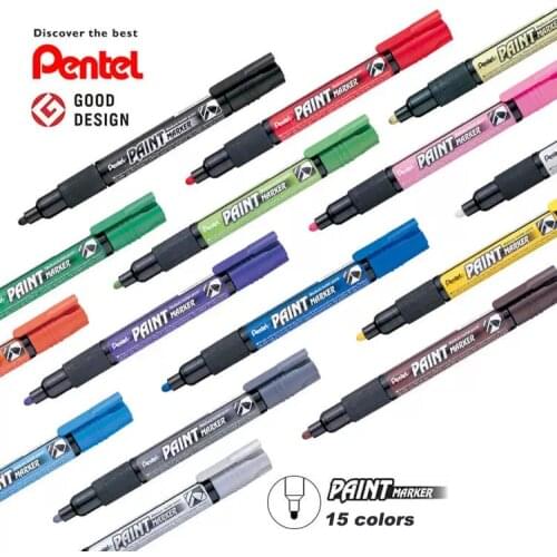 15pcs/lot Japan Pentel MMP20 Marker Pen Paint Pen High-gloss Note Pen Advertising Pen 3.0mm Art Supplies
