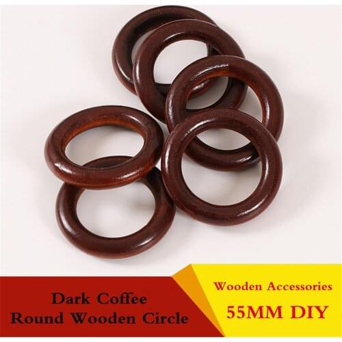 2PCS 55mm Round Wooden Rings Wood Circle Bag Fastener Beech Wood Natural Safe Necklace Bracelet Making DIY Craft Baby Toys Gift