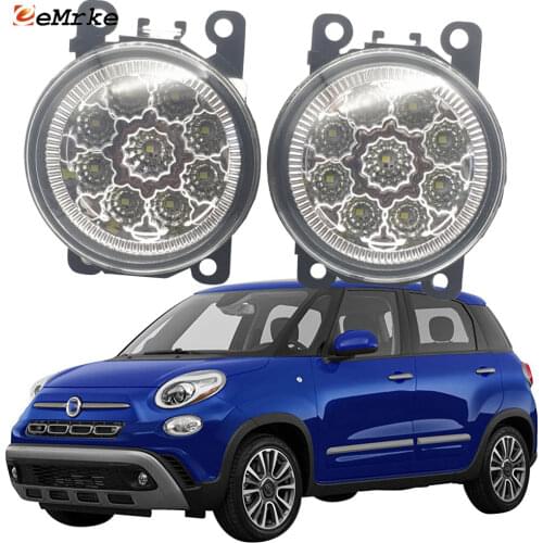 2PCS Car Styling 9-Pieces LED Fog Light Lamp for Fiat 500L Cross 330 500L Trekking 2018-2020 H11 12V Halogen Fog Lights DRL