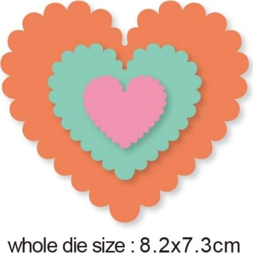 2020 new Craft stencils three Layer heart shape Frame Metal Cutting Dies For Scrapbooking Embossing Paper Card Album Die Cut