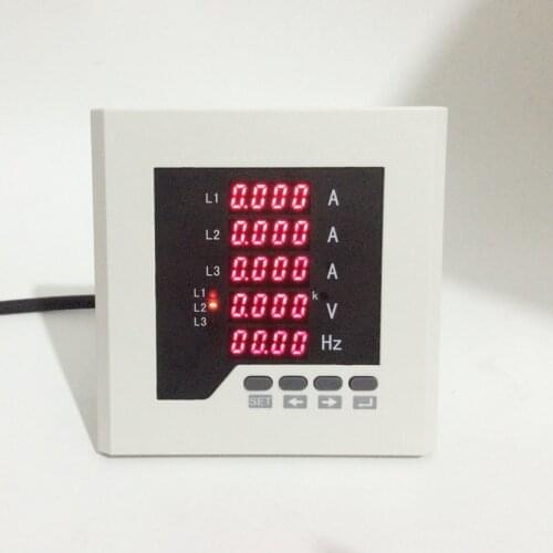 3 phase digital panel meter ,LED display a v hz meter, multifunction monitor amper volt meter
