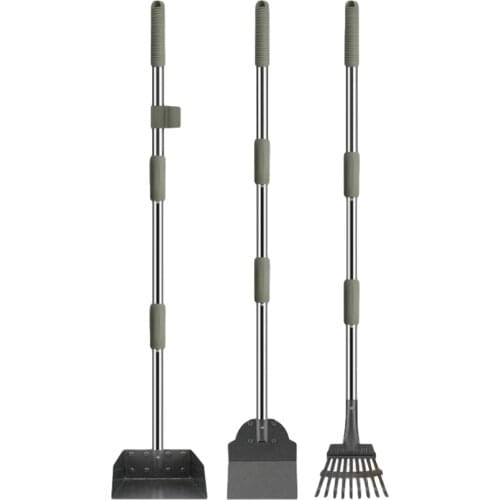 3PCS Pet Cleaning Kit Dog Feces Scooper Spade Pet Shit Shovel For Large Medium Small Dogs Household Adjustable Cleaning Broom