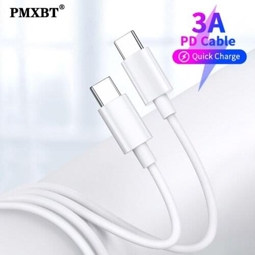 3A USB C to Type C Cable PD QC 3.0 Fast Charging Charger Line For Huawei P40 Xiaomi Mi9 8 Redmi Mobile Phone Charger Type C Wire