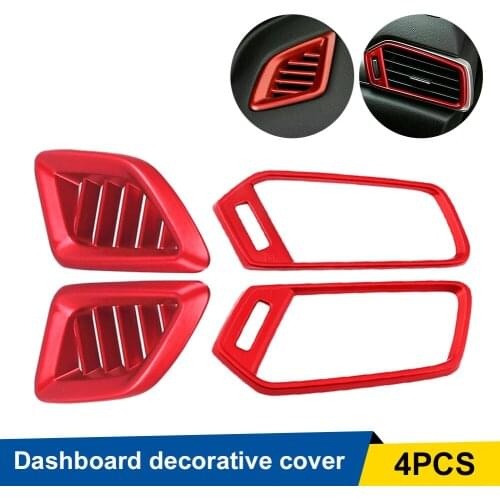 4PCS/Set Car Dashboard Air Vent Outlet Frame Cover Decorative Trim Cover Red for Honda Accord 2018-2020 Car Interior Decoration