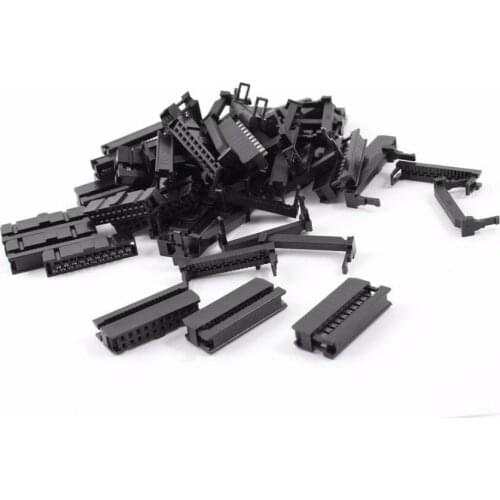 6/8/10/14/16/20/26/30/34/40/50 Position Female IDC Plug Flat Ribbon Cable Connectors Black