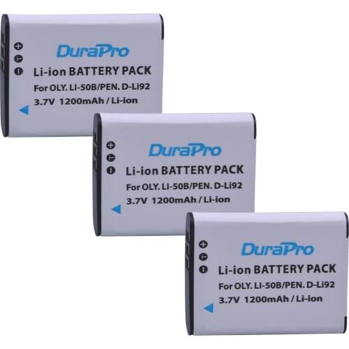 3pc 1200mAh Li-50B D-Li92 Li 50B D LI92 Li-ion camera Battery For Olympus SP 810 800uz u6010 u6020 u9010 SZ14 SZ16 d755 U1010