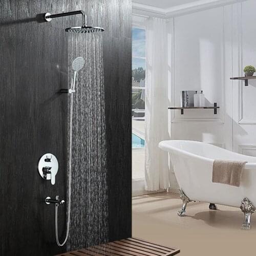 Beiluode Bathroom Shower Faucet Set Rainfall Concealed Shower System Bathtub Shower Faucet Tap Mixer Hidden Shower Set LA1031