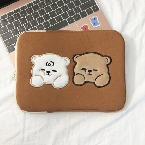 Cute Bear Liner Bag for Ipad 11'' 13'' Case for IPad 10.2 Mini1/2/3/4/5 Air Protective Shell for Apple laptop13 Plush Poch