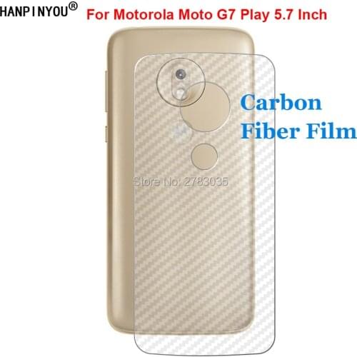 For Motorola Moto G7 Play 5.7" 3D Anti-fingerprint Carbon Fiber Back Film Rear Sticker Screen Protector (Not Tempered Glass)