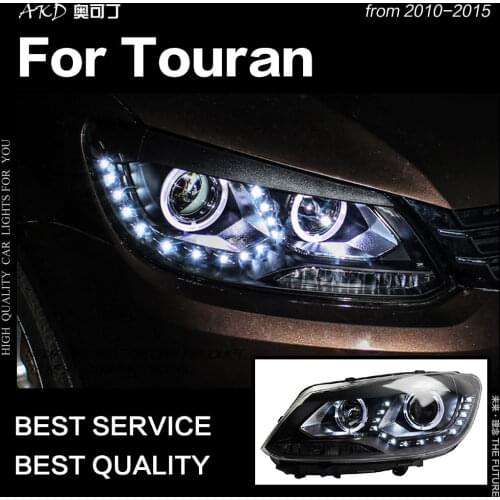 Car Styling Head Lamp for Touran Headlights 2010-2015 Touran LED Headlight Caddy DRL Hid Angel Eye Bi Xenon Beam Accessories