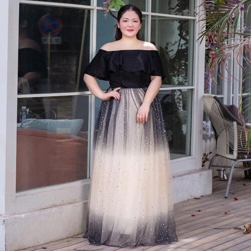 Formal Evening Elegant Women Dresses A-Line Sequined V-Neck Simple Floor-Length Regular Half Sleeves Long Dresses Evening D052