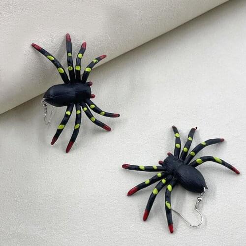 Halloween Creepy Imitation Spider Earrings Exaggerated Night Club Animal Jewelry