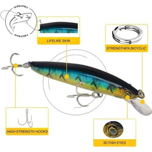 Artificial Laser Floating Plastic Hard Bait 13g/11cm Minnow Steel Ball Bionic Bait 3DEyes Wobbler Swim bait With Blood Tank Hook