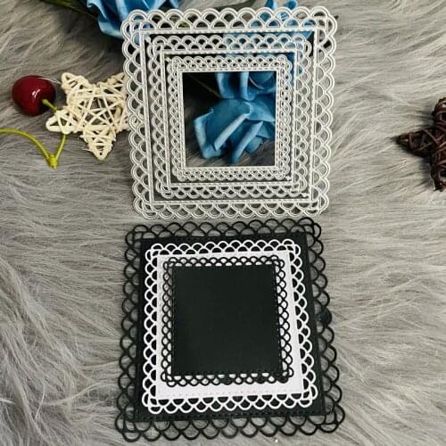 3 pcs set square frame with hole stitch die Metal Cutting Dies DIY Scrapbook Paper Cards Embossing Craft Die Cut handmade craft
