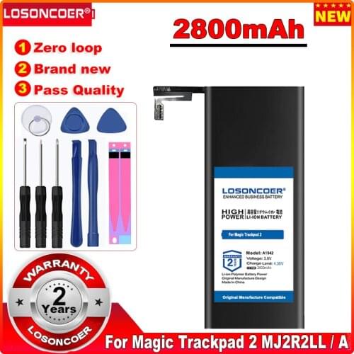 LOSONCOER 0 Cycle 100% New 2800mAh A1542 Wireless Trackpad Battery for apple Magic Trackpad 2 MJ2R2LL / A Touchpad Battery