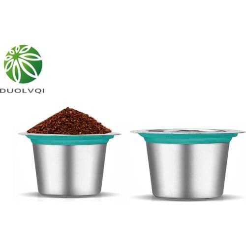 Duolvqi Reusable Capsule For Nespresso Coffee Capsules Stainless Steel Refillable Coffee Filter Cup Dripper Practical Coffeeware
