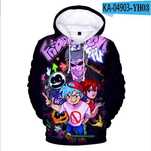 Friday Night Funkin 3D Fashion Fall Winer Suit Hoodies Sportswear Hooded Youthful Hip hop Punk Style Women/Men/KIDS The hooded