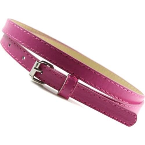 Fashion Womens Faux Leather Thin Skinny Waistband Adjustable Belt