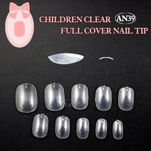 1Bag/Lot * 500Pcs Clear Natural Color Children False Nail Full Cover Fake Nail Tips For Girl