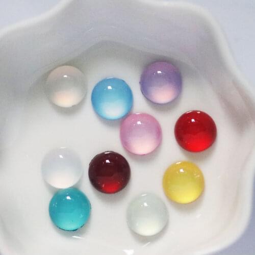 New 50pcs 10mm resin round flat back cat eye round face multi-color DIY mobile phone/wedding decoration crafts-Z120