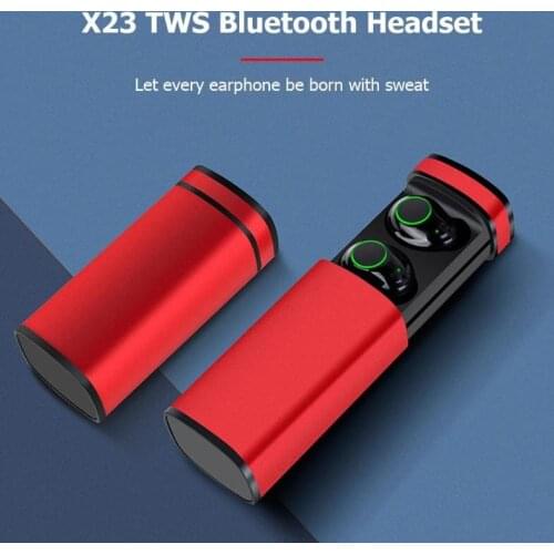 New design Bluetooth 5.0 waterproof touch control intelligent noise reduction X23 wireless sport headphone TWS 5.0 earphones