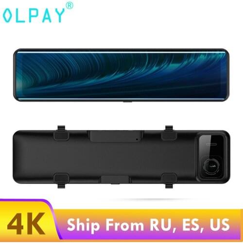 OLPAY Full HD 4K Mirror DVR Car Recorder GPS Dash Camera 12'' IPS Touch Screen Car Recording 24H Parking Monitoring DVR