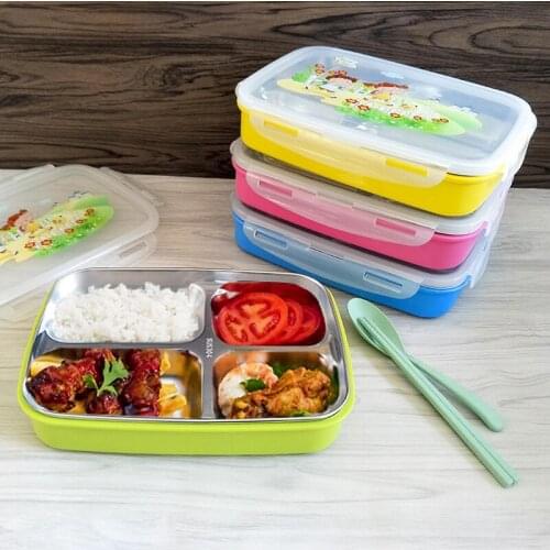 Portable 4 Grid Cute Mini Japanese Bento Lunch Boxs Bag Set Thermal Lunch Boxs For Adult Picnic Food Container For Food Storage