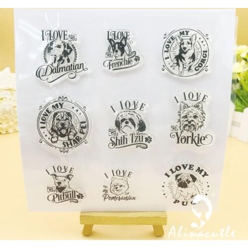 CLEAR STAMPS I Love Puppy Scrapbooking Handmade Card Album Paper Craft Rubber Transparent Silicon Stamp AlinaCraft