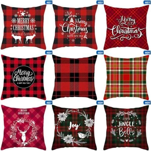 Christmas Decor Cushion Cover Pillow Case Home Decorative Sofa Throw Pillows In Red Merry Christmas Office Living Room Decor