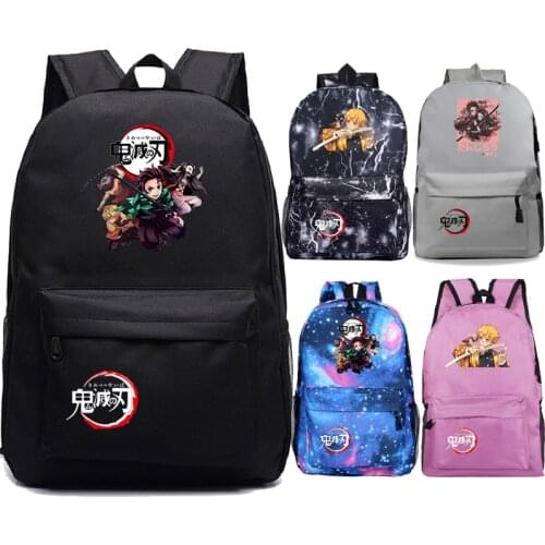 Anime Pattern Demon Slayer Backpack Boys Girls Galaxy School Bag Students Kimetsu No Yaiba Bookbag Teens Travel Rucksack Gift