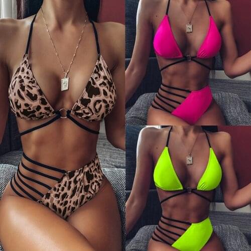 Sexy Mini Bikinis 2 Piece Set Swimsuit Women Droshipping Snakeskin Triangle Bikini Set Summer Beach Bathing Maillot De Bain