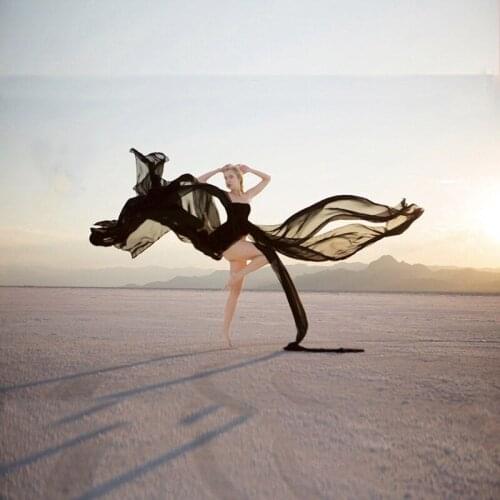 Maternity Photography Dress Pregnant Off Shoulder Fluttering Tail Fork WeddingTailing Photo Shoot Pregnancy Women Chiffon Dress